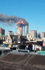 Twin Towers on fire